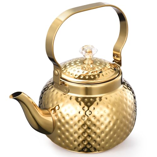 Haosens 1200ml Teekanne, Edelstahl Teekanne mit Siebeinsatz - Feiner Edelstahl Infuser um losen Blatt Tee zu brauen von Haosens