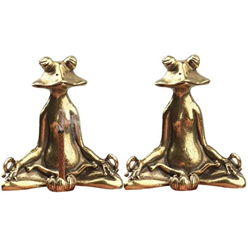 2pcs Messing Frosch Weihweihhalter Turm Weihrauch Brenner Censerhalter Gold Mini Meditation Yoga Frosch Statue Figur Tea Haustier Ornamente von Haowul