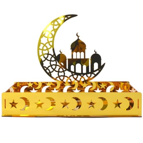 Acryl Eid Mubarak Lebensmittelschale Ramadan Dekoration Hollow Moon Castle Islam Muslim Eid Party Lieferungen von Haowul