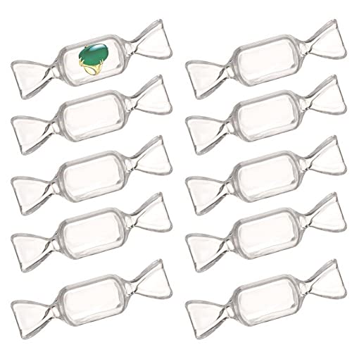 Haowul 10 Pcs Mini -süßigkeiten Schmuckschatulle Transparent Sweet Candy -Form Tragbare Kisten Jewelly Container Speicher Washingtoner Organisator von Haowul