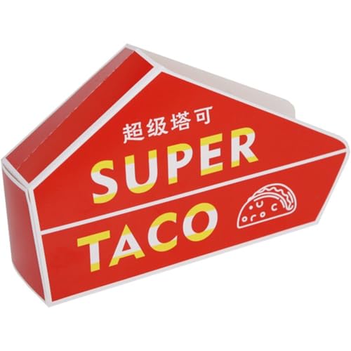 Haowul 100 Stück Papier-Taco-Box, Einweg-verpackungsbox Zum Mitnehmen, Pommes-Frites-behälter, Essenstablett Zum Mitnehmen Für Mexikanisches Restaurant von Haowul