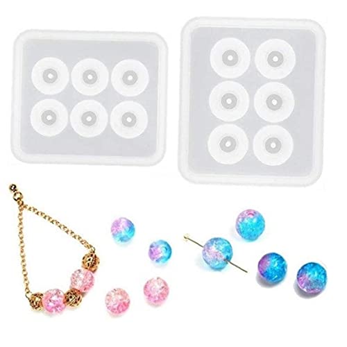 Haowul 2 Pcs Perlenharzformen Löchern, Epoxidformen Für DIY -halskettenarmbandschmuck, Silikonform Für Edelsteinguss Haowul 2 Pcs Perlenharzformen Löchern, Epoxidformen Für DIY -halskettenarmbandschmuck, Silikonform Für Edelsteinguss von Haowul