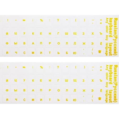 Haowul 2 Stück Russische Transparente Tastaturaufkleber Russland-Layout Alphabet-beschriftungsbuchstaben Für Notebook-Computer Pc Laptop von Haowul