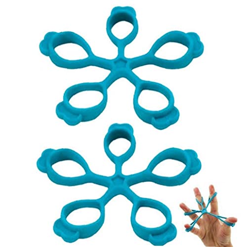 Haowul 2pcs Tragbare Fingerstrecke Silikon Weiche Unisex Hand Trainer Grip Festigkeit Stärker Fünf-Finger-spannungsring Trainer von Haowul