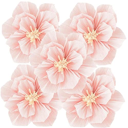 Haowul 5pcs Blumen Künstliche Papierblumen, Handgefertigte Blumen, Große Krepppapierblumen Für Die Hochzeitskulisse, Geburtstagsfeier, Baby -kindergärten -Dekoration von Haowul