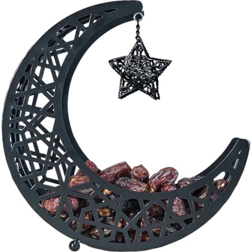 Haowul Eid Mubarak Lebensmittelschale Islamische Metallkuchen Dessert Tablett Muslim Party Tisch Ornamente Ramadan Decor Supplies von Haowul