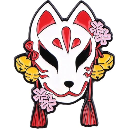 Haowul Japanische Maske Pin Brosche Niedliche Karton Tier Broschen Anstecknadeln Für Kleidung Rucksäcke Party Dekoration Zubehör von Haowul