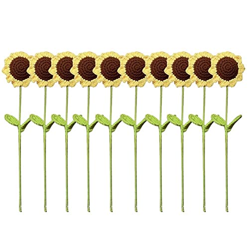 Haowul Künstliche Sonnenblume Handgefertigt Gestrickte Sonnenblumenstrauß Für Home Party Floral Decor, Romantische Valentinstags -Lehrer -Lehrer -Geschenke des Lehrers von Haowul