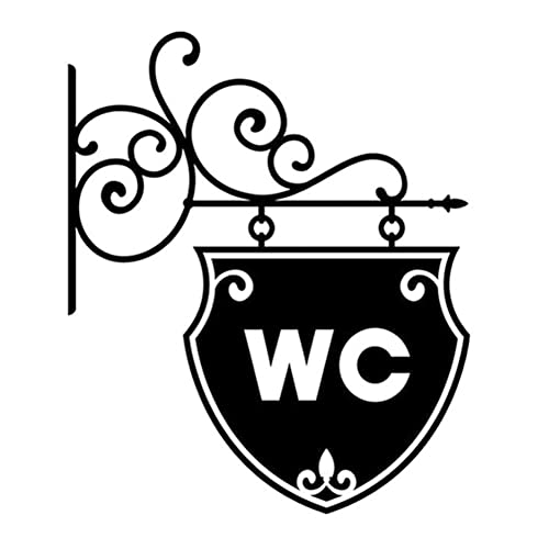 Haowul Vintage Wc Toilette Badezimmer Tür Wandkleber Türplatte Dekoration Vinyl Home Decolus Abziehbilder Wasserdichtes Toilettenschild Wandkleher Aufkleber von Haowul