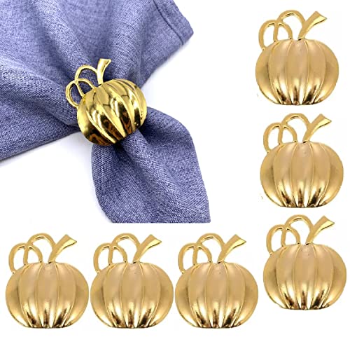 Kürbis Serviettenringe 6pcs Herbst Harvest Metal Serviette Schnallenhalter Handtuch Ringe Für Thanksgiving Halloween Dinnerpartys von Haowul