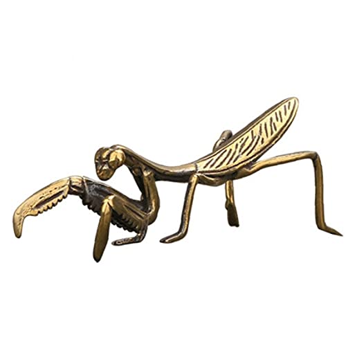 Kupfer Mantis Miniatur Ornament Tee Haustier Antike Feste Insekt Figur Insekt Dekoration Handwerk Zubehör Vintage Blumentopf Dekor von Haowul