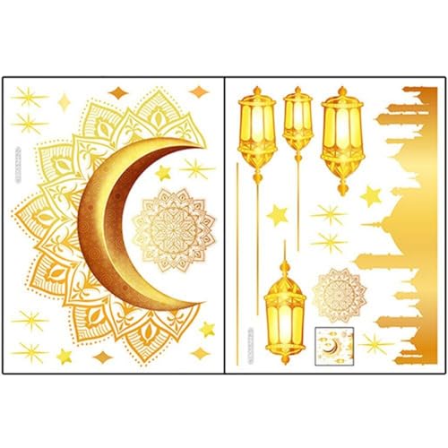 Ramadan Kareem Wandaufkleber Mondstar Laterne Wandtastkal Islamische Wanddekoration Eid Mubarak Dekorationen Für Fenster Wohnzimmer von Haowul