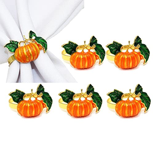 Serviettenringe 6pcs Kürbis Serviettenhalter Metall Serviettenringe Für Halloween Thanksgiving Dinning Tisch Family Tatings Party Dekor von Haowul