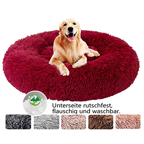 Hundebett Flauschig, Hundesofa Haustierbett Waschbar Kissen Bett Rund, Plüsch Hundekissen Katzenbett in Doughnut-Form, für große und extra große Hunde - Ø 120cm Hundebett Flauschig, Hundesofa Haustierbett Waschbar Kissen Bett Rund, Plüsch Hundekissen Katzenbett in Doughnut-Form, für große und extra große Hunde - Ø 120cm von Haoye