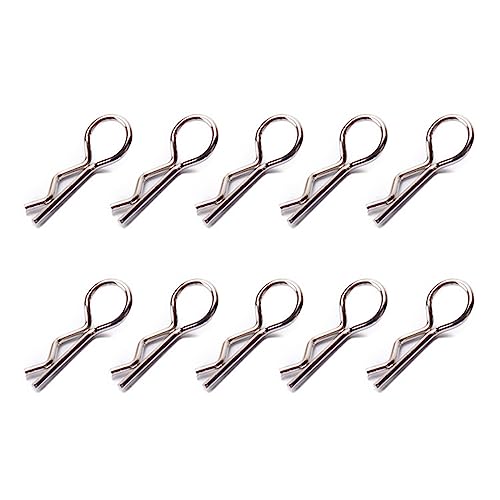 Haoyull 10 Stück R-förmige Metallkörper-Clips für 1/10 1/8 Modellauto, Edelstahlstifte für Modellauto, einfache Befestigung von Haoyull