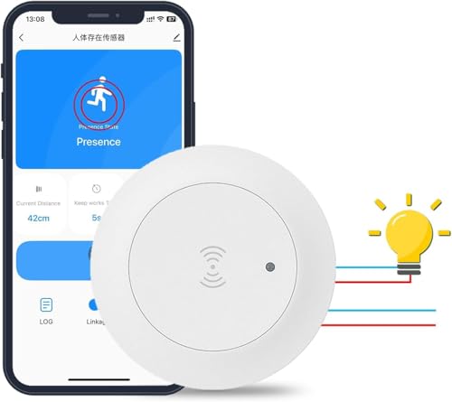 Haozee-Anwesenheitssensor, Zigbee-Millimeterwellen-Anwesenheitssensor, intelligenter Bewegungssensor-Lichtschalter mit automatischer EIN-/Ausschaltung, erfordert TUYA HUB, unterstützt Home Assistant von Haozee