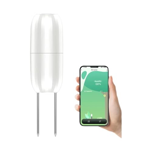 Haozee Bodenfeuchtemessgerät für Pflanzen, Zigbee-Hub erforderlich, Feuchtigkeits- und Temperaturmessgerät für Garten, Bauernhof, Gewächshaus, wasserdicht, unterstützt Home Assistant Zigbee2mqtt von Haozee