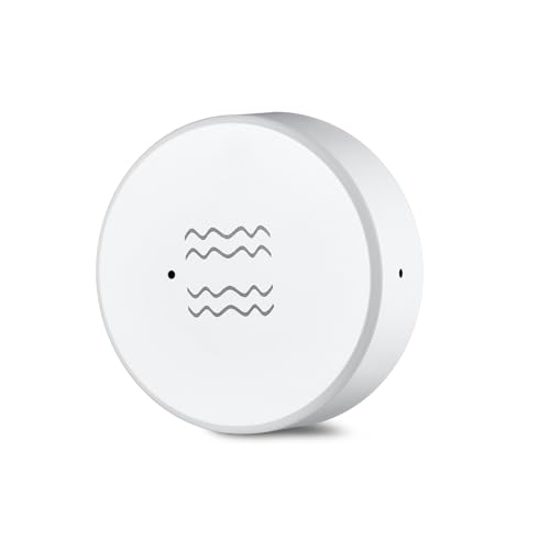 Haozee Smart Vibration Sensor Alarm, Echtzeit-Überwachung, Tür-/Fenster-Vibrationserkennungsalarm für die Sicherheit zu Hause, App-Fernbedienung, unterstützt Home Assistant Zigbee2MQTT von Haozee