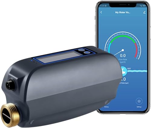 Haozee WiFi Smart Water Valve And Automatic Shutoff,Water Consumption Monitoring and LCD Screen Display of Water Flow Rate,Built in Rechargable Battery, for DN20 3/4-Inch Diameter Pipe Haozee WiFi Smart Water Valve And Automatic Shutoff,Water Consumption Monitoring and LCD Screen Display of Water Flow Rate,Built in Rechargable Battery, for DN20 3/4-Inch Diameter Pipe von Haozee