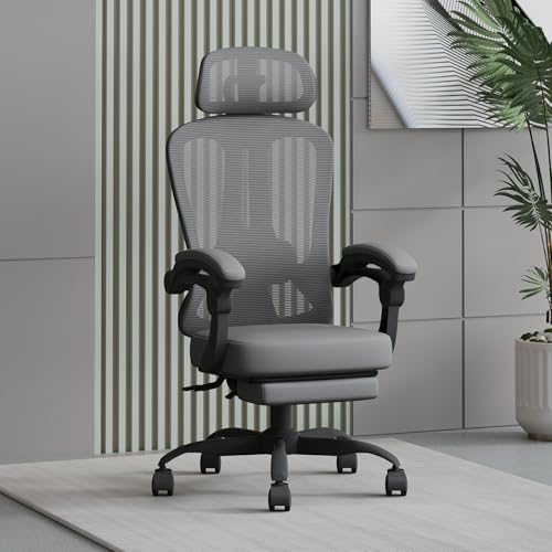 HapGIFT Schreibtischstuhl, ergonomischer Bürostuhl, Netz-Computerstuhl mit verstellbarer Fußstütze und Kopfstütze, Heimbürostühle für Erwachsene, 360 Grad drehbar, PC-Büro-Arbeitsstühle mit HapGIFT Schreibtischstuhl, ergonomischer Bürostuhl, Netz-Computerstuhl mit verstellbarer Fußstütze und Kopfstütze, Heimbürostühle für Erwachsene, 360 Grad drehbar, PC-Büro-Arbeitsstühle mit von HapGIFTㅤ
