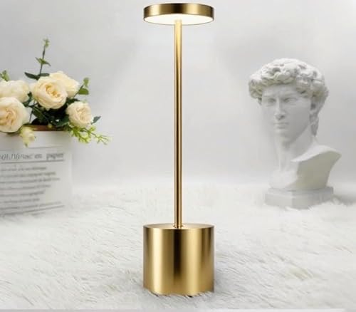 Hapfish LED Tischlampe Kabellos Akku, 5000mAh Tischleuchte Aufladbar über USB, Tischlampen Batteriebetrieben, Dimmbar 3 Farbmodi für Outdoor Nachttisch Esstisch Schreibtisch Balkon – Bronze von Hapfish