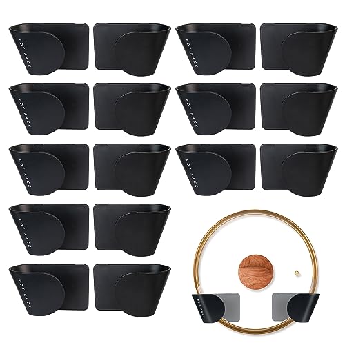 Topfdeckelhalter Deckelhalter Wand Pfannendeckel Halterung - 16 Stück Wandmontage Pfannendeckel Rack Selbstklebender Ohne Bohren Topfdeckel Wandhalter Set für Küche Aufstellen von Topfdeckeln von Haphome