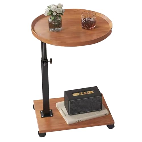 Beistelltisch C Form, 360° Rotierbarer und Höhenverstellbar Sofatisch, Modern Mobiler Kaffeetisch Side Table, Couch Beistelltische mit Schiebeunterseite, Kleiner Couchtisch für Wohnzimmer - Holzfarbe Beistelltisch C Form, 360° Rotierbarer und Höhenverstellbar Sofatisch, Modern Mobiler Kaffeetisch Side Table, Couch Beistelltische mit Schiebeunterseite, Kleiner Couchtisch für Wohnzimmer - Holzfarbe von Hapihom