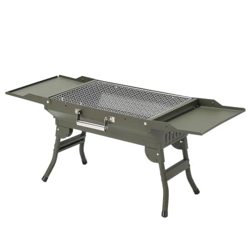 Faltbarer Holzkohlegrill, 82x31cm Große Tragbare Grill, Campinggrill für 4-8 Personen, Kompakte Kohlegrill für Camping Picknicks Gärten und Strand Parteien von Hapihom
