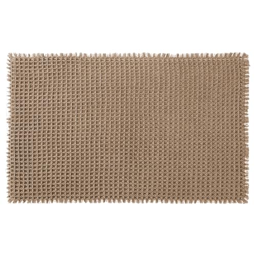 Hapihom 43x60cm Waffel-Badematte, super saugfähiger rutschfester Badezimmerteppich mit Quasten für Badezimmerboden, atmungsaktiv, quadratisch, moderne Badezimmer-Duschmatten, maschinenwasc von Hapihom
