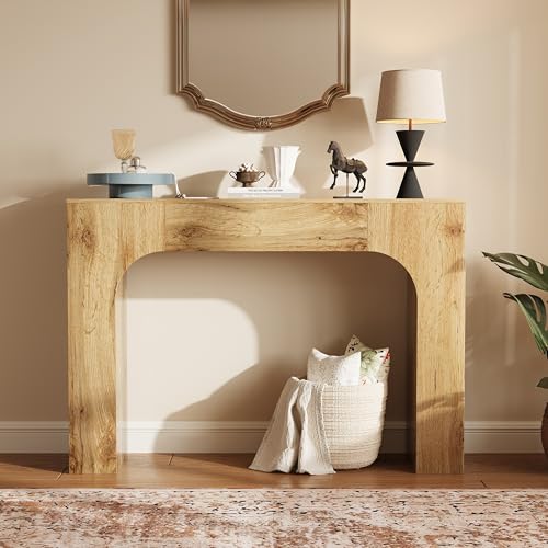 Hapihom Konsolentisch Holz, 120cm Langer Sofatisch hinter der Couch, Flurtisch im Landhausstil, Schmaler Eingangstisch Bauernhoftisch für Wohnzimmer, Flur, Eingang 120x30x84cm - Natürlich von Hapihom