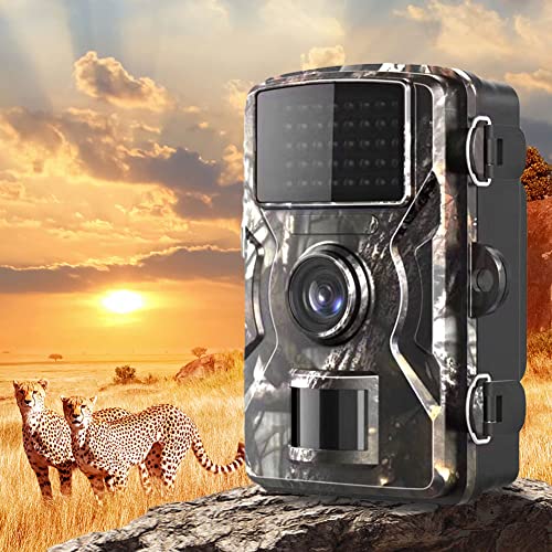 Hapihom Wildkamera, Wildkamera mit Bewegungsmelder, 16MP 1080P Wildtierkamera, IP66 Wasserdicht 2.0" LCD-Bildschirm, 0,2s Schnelle Trigger Geschwindigkeit Nachtsicht Wildkamera Tarnen von Hapihom