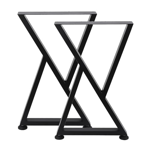 Tischbeine Metall 2 Stück, X Form Tischkufen Möbelbeine Tragkraft 200 Kg, H71 cm Vierkantrohr Rostschutz Mit Pulverbeschichtung Industrie Look Tischgestell aus Stahl für Esstisch Schreibtisch - C von Hapihom