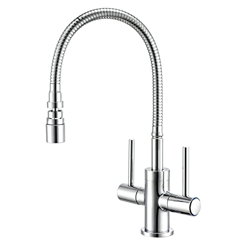 Hapilife Küchenarmatur mit flexiblem Auslauf, Doppelhebel, flexible Küchenarmaturen, 1 Loch, moderne Monoblock-Spültischarmaturen, Mischbatterie mit herausziehbarem Schlauch, Chrom-Wasserhahn Hapilife Küchenarmatur mit flexiblem Auslauf, Doppelhebel, flexible Küchenarmaturen, 1 Loch, moderne Monoblock-Spültischarmaturen, Mischbatterie mit herausziehbarem Schlauch, Chrom-Wasserhahn von Hapilife