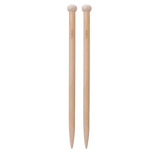 1 Paar Holz Stricknadeln, Grobe Gerade Stricknadeln für Arthritische Hände, Riesige Stricknadel für Decken Anfänger(15mm) von Hapivida