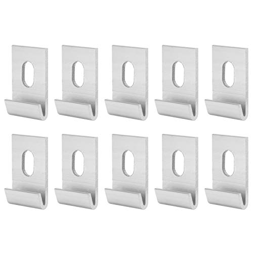 10 Stück Gewächshaus Basisclips 2,1×3,3 cm Gewächshaus Verglasungsklammer J Clips Aluminium Gewächshaus Befestigungsset Basisclips für Gewächshausgarten(Silber) von Hapivida