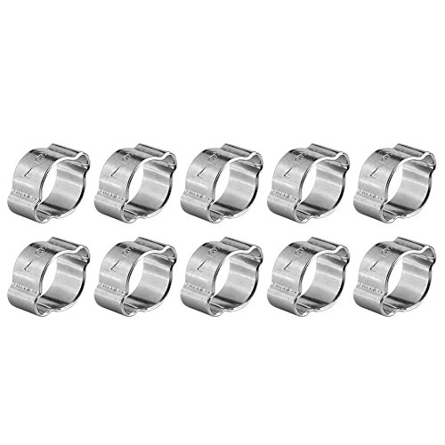 10 Stück Zwei Ohr Schlauchschellen, Spannbereich 5–23 mm Verzinkter Edelstahl Doppelohr Schlauchklemmen Sortiment für Fule Benzin Rohr Schlauch(13-15Mm) von Hapivida