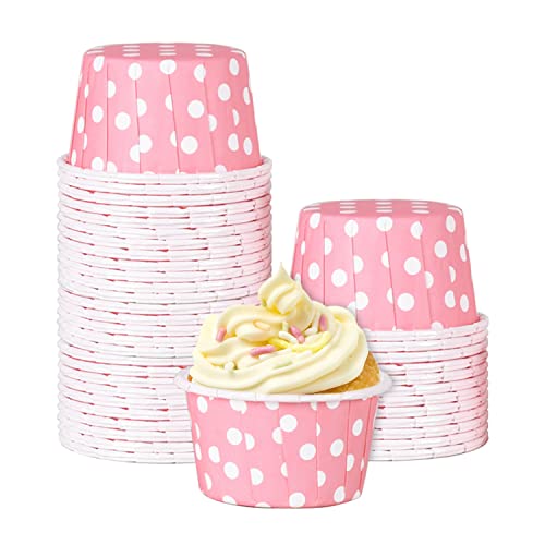 100 Stück Cupcake Förmchen, Mini Papierkuchen Cupcake Backförmchen Muffinförmchen Cupcake Formen, Geburtstags Muffin Wrapper Cupcake Backform Bechereinlagen für Party, Hochzeit, Festival(Rosa) von Hapivida