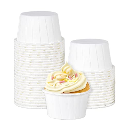 100 Stück Cupcake Förmchen, Mini Papierkuchen Cupcake Backförmchen Muffinförmchen Cupcake Formen, Geburtstags Muffin Wrapper Cupcake Backform Bechereinlagen für Party, Hochzeit, Festival(Weiß) von Hapivida