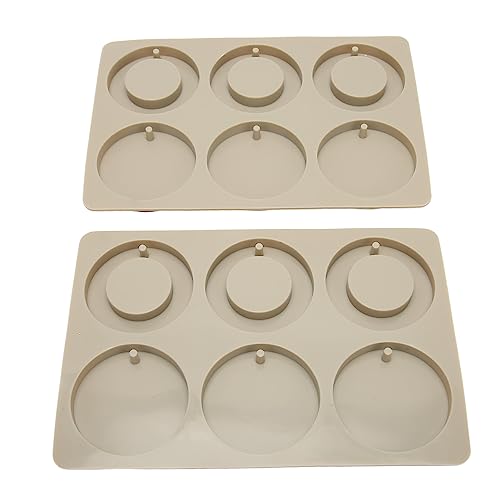 2 Stück Silikonwachsform, Kreise Ringe DIY Wachsform rund Aromatherapie Wachs Kerze Putzseife Silikonform mit hängenden Löchern von Hapivida
