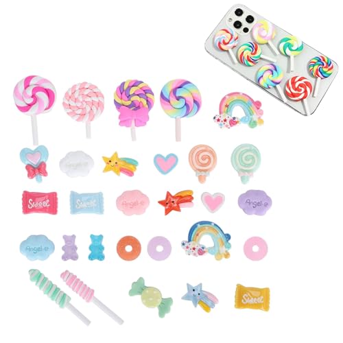 29Pcs Bunte Süßigkeiten Charms, Simulation Mixed Candy Sweets Kunststoff Dekoration für DIY Craft Making Ornament Scrapbooking Phone Case Decor 29Pcs Bunte Süßigkeiten Charms, Simulation Mixed Candy Sweets Kunststoff Dekoration für DIY Craft Making Ornament Scrapbooking Phone Case Decor von Hapivida