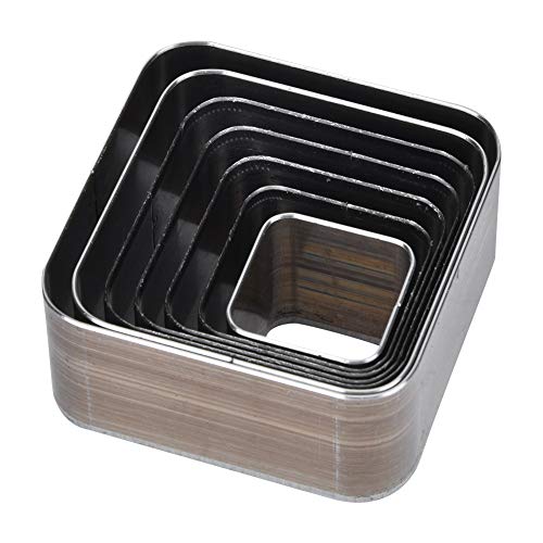 7 Stück Einloch Hohlstanzer Set 20-50mm 7 Größen Leder Stanzformen Cutter Set Quadratisch Stanzform Stanzwerkzeug Set for DIY Handgefertigtes Gürtelstanzmesser von Hapivida