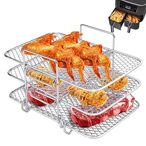 Air Fryer Racks, 304 Edelstahl Rechteckig Air Fryer Stand Dreischichtiges Luftfritteusen Dörrgestell Heißluftfritteuse Grillrost Dehydrate Rack Heißluftfritteuse Zubehör Air Fryer Racks, 304 Edelstahl Rechteckig Air Fryer Stand Dreischichtiges Luftfritteusen Dörrgestell Heißluftfritteuse Grillrost Dehydrate Rack Heißluftfritteuse Zubehör von Hapivida