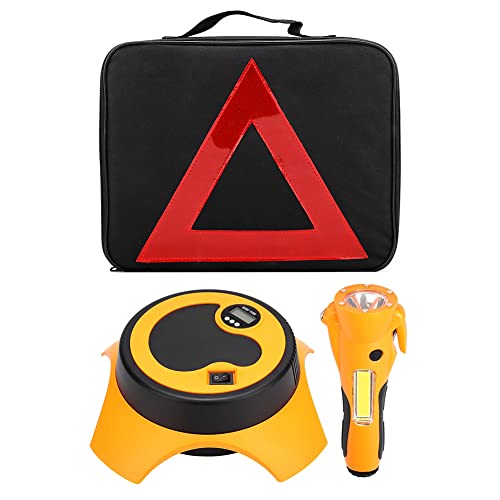 Elektrische Autoreifen-Inflatorpumpe Taschenlampe Set, 12-V-Luftkompressor-Reifenpumpe Notfallwerkzeug Starke leichte Langstrecken-Taschenlampe für Auto Elektrische Autoreifen-Inflatorpumpe Taschenlampe Set, 12-V-Luftkompressor-Reifenpumpe Notfallwerkzeug Starke leichte Langstrecken-Taschenlampe für Auto von Hapivida