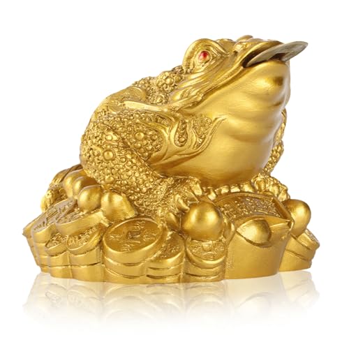 Feng Shui Frosch Dekoration, Glückskröten Statue Reichtum Glücksfrosch Reichtum Traditionelle Frosch Heimbüro Dekoration zum Anlocken von Reichtum Feng Shui Frosch Dekoration, Glückskröten Statue Reichtum Glücksfrosch Reichtum Traditionelle Frosch Heimbüro Dekoration zum Anlocken von Reichtum von Hapivida