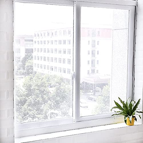 Fensterbildschirme Austausch, 130 * 150 cm DIY Cuttable Vorhangnetz Nylon verschlüsseltes Netz mit Selbstkleber für Fenstertüren Vents Veranda von Hapivida