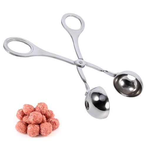 Meat Baller Ø 3,5 cm Edelstahl Antihaft Fleischballer Kugelzange Fleischbällchen Former Cookie Teig Scoop Küche Eisportionierer Frikadelle Making Tool für Obst, Fleischbällchen, Kuchen von Hapivida
