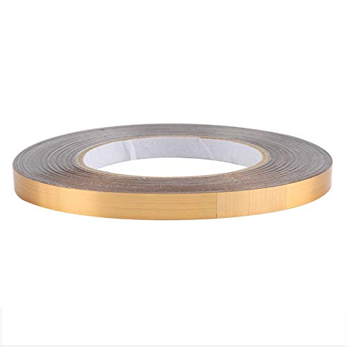 Folie selbstklebende Fliesenaufkleber 50 M Bodenfliesen Folienlinien Metallized Spiegel Band Boden Naht Lücke Abdichtung Kessel Streifen Spaltlinie Grenzaufkleber (1 cm x 50 Meter (golden)) von Hapivida
