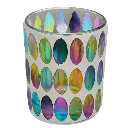 Glas Teelichthalter, Handgefertigt Buntes Mosaik Kerzenständer für Zuhause Weihnachts Hochzeit Party Tischdekoration von Hapivida