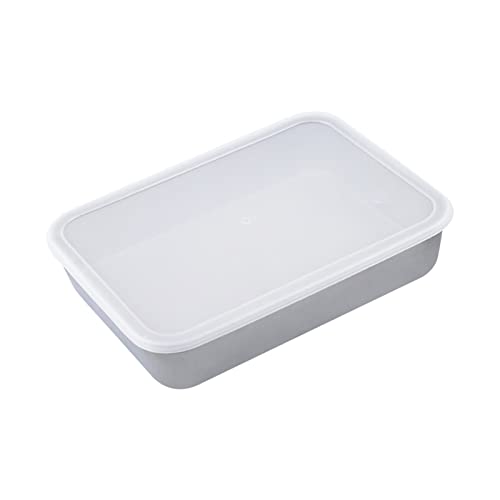 Grill und Auflaufform mit Silikonabdeckung,Viereck pfanne Edelstahl Rechteckig Grillschale Bräter für Rindfleisch, Hühnchen und Gemüse (26.5 * 20.5 * 5CM mit Silikonabdeckung) von Hapivida