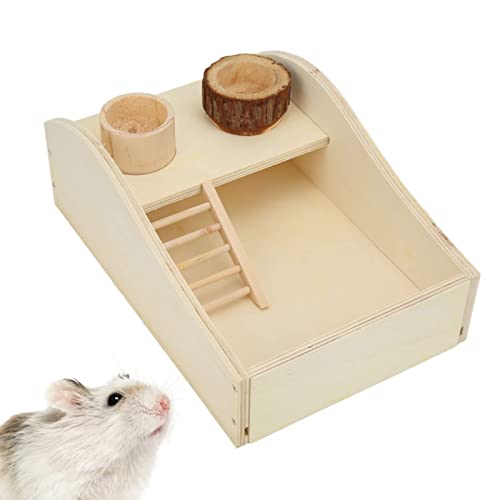 Hamster Sandbad Fütterung Box Holz Kleine Haustiere Dusche und Graben Ratte Versteck Sandbadewanne für Kaninchen Meerschweinchen von Hapivida
